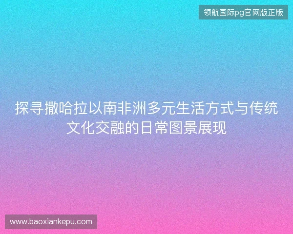 探寻撒哈拉以南非洲多元生活方式与传统文化交融的日常图景展现